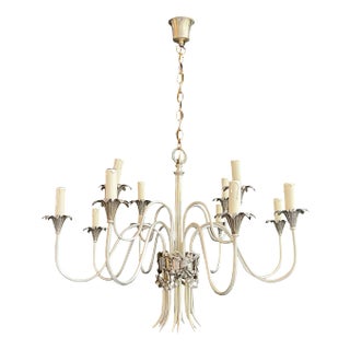 Neoclassical Style Chandelier in Silver Metal. French Work by Maison Charles For Sale