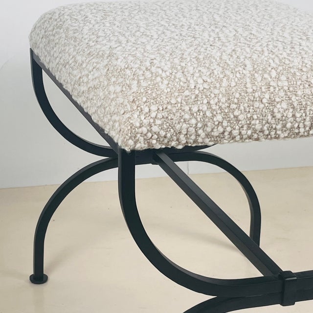 Pair of Wide 'Strapontin' Stools or Ottomans by Design Frères For Sale - Image 9 of 11