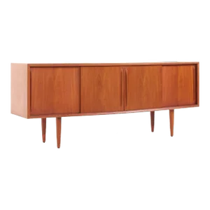 Svend Madsen Mid Century Danish Teak Curved Front Credenza