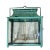 One of a Kind Hand-Painted Turquoise Hanging Lantern Steel & Solid Brass For Sale