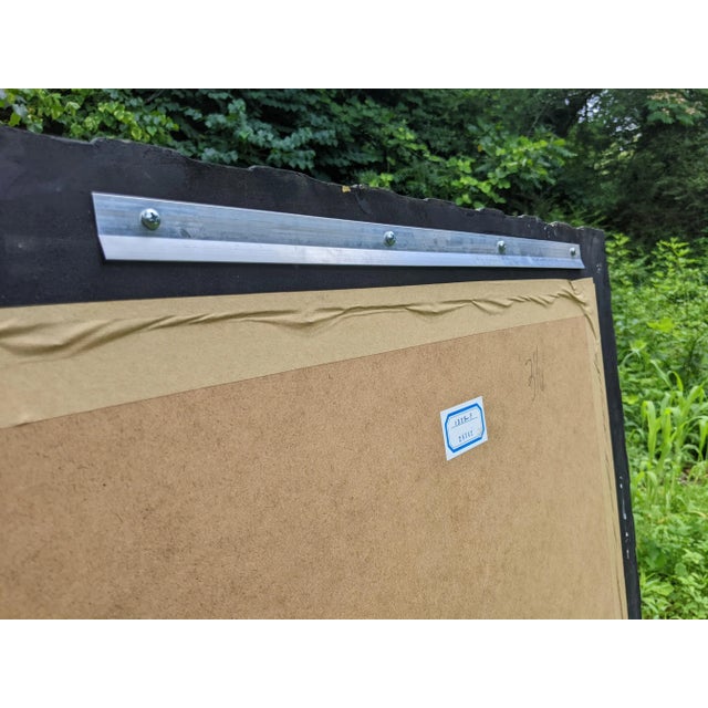 Art Deco Style Woven Ribbed Geometric Architectural Silver Wood Framed Mirror For Sale - Image 10 of 10