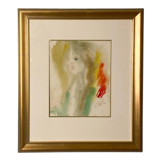 "Jeaninne" 7/1/68 Watercolor, Signed Alonzo Hauser For Sale