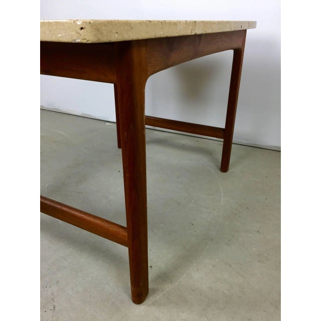 1960s Dux Teak and Travertine Marble Lamp Table by Folke Ohlsson For Sale - Image 5 of 7