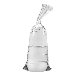 "Large Glass Water Bag B39" Contemporary Hyperreal Glass Sculpture by Dylan Martinez For Sale