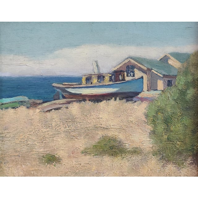 Impressionist Arthur Harold Knott Antique 1920s Oil Painting Morro Bay Sailboat Landscape For Sale - Image 3 of 15