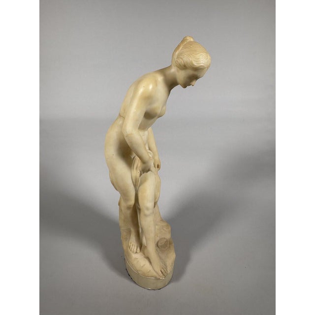 Sculpture, Diana at her Bath after Falconet (1757) - 65 cm - Siena yellow marble For Sale - Image 4 of 7