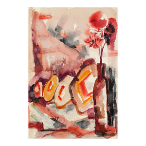 1951 Robert Colborne Vase and Flowers Still Life Watercolor