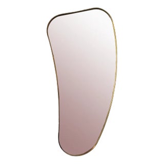 Mirror with Brass Frame in the Shape of a Banana For Sale