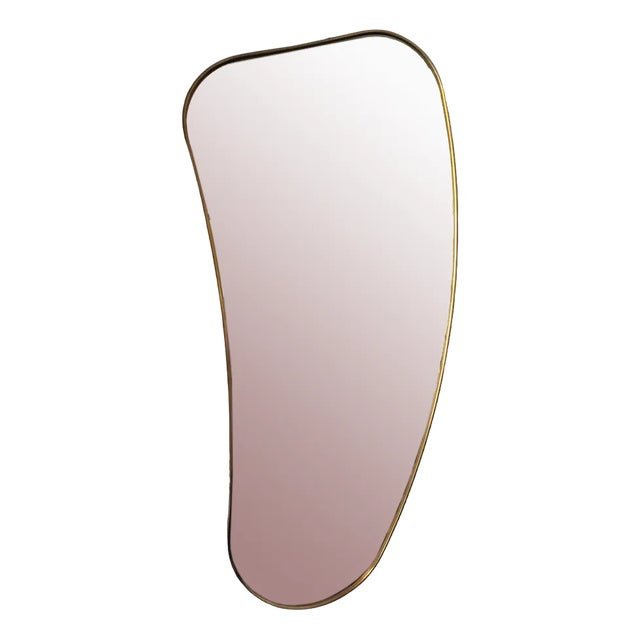 Mirror with Brass Frame in the Shape of a Banana For Sale
