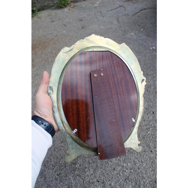 Oval Table Mirror with 800 Silver Frame, 1950, in Very Good conditions. Designed 1950 to 1959