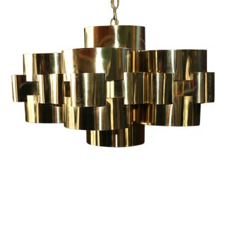 1970s Mid Century Modern Brass Cloud Chandelier by Curtis Jere For Sale