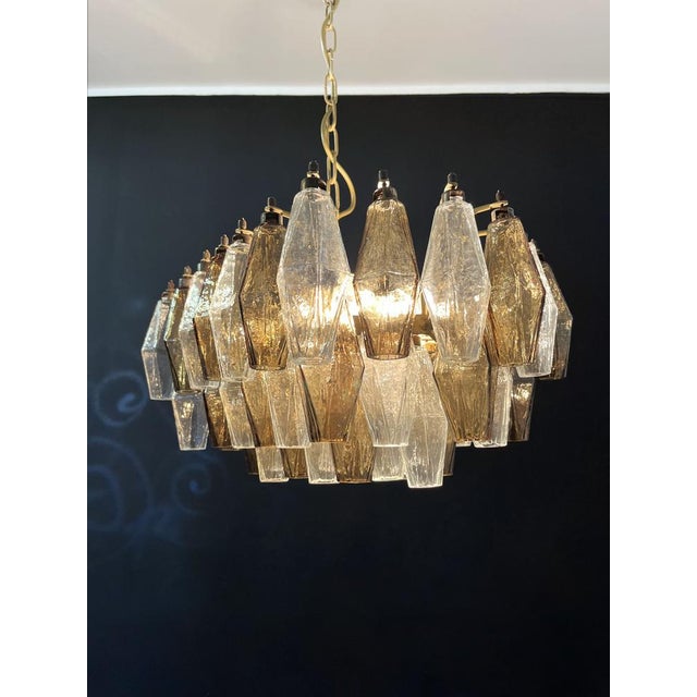 Gray Chandelier in Clear and Smoked Glasses by Carlo Scarpa, 1990 For Sale - Image 8 of 18