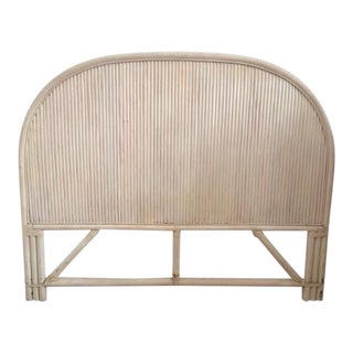 Vintage Ficks Reed Rattan Queen Size Headboard For Sale