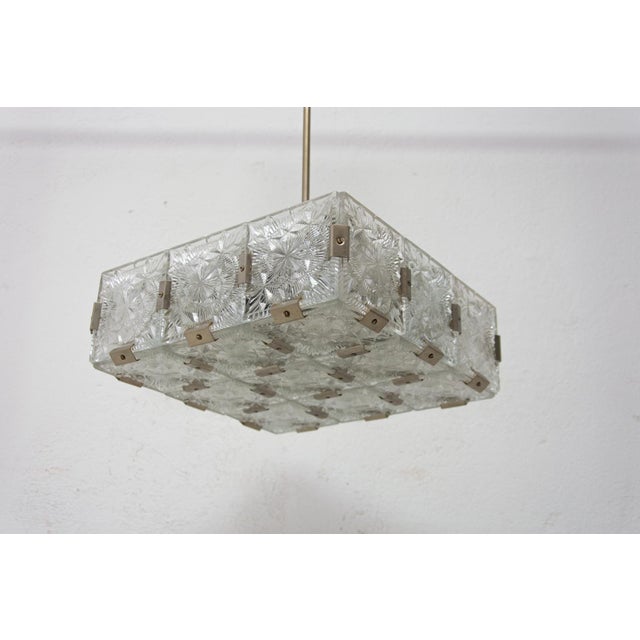 Metal Mid-Century Pendant Lamp in Glass & Chromed Steel from Kamenický Šenov, Czechoslovakia, 1970s For Sale - Image 7 of 15