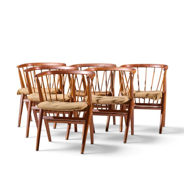 Mid-Century Modern Helge Sibast No. 8 Mid Century Swedish Teak Chairs - Set of 6 For Sale - Image 3 of 10