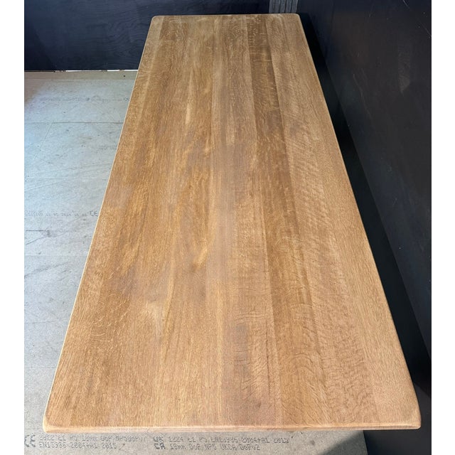 Bleached Oak Farmhouse Dining Table, 1920s For Sale - Image 14 of 16
