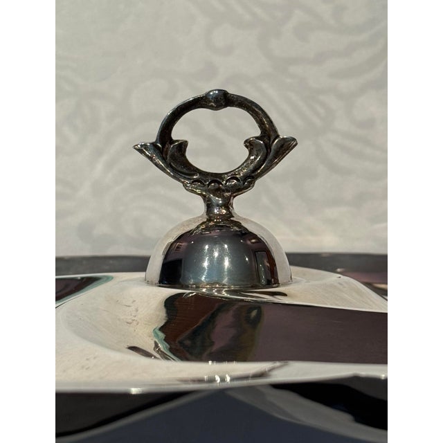 Mid-Century Modern Solid Sterling Silver Divided Serving Dish For Sale - Image 3 of 6
