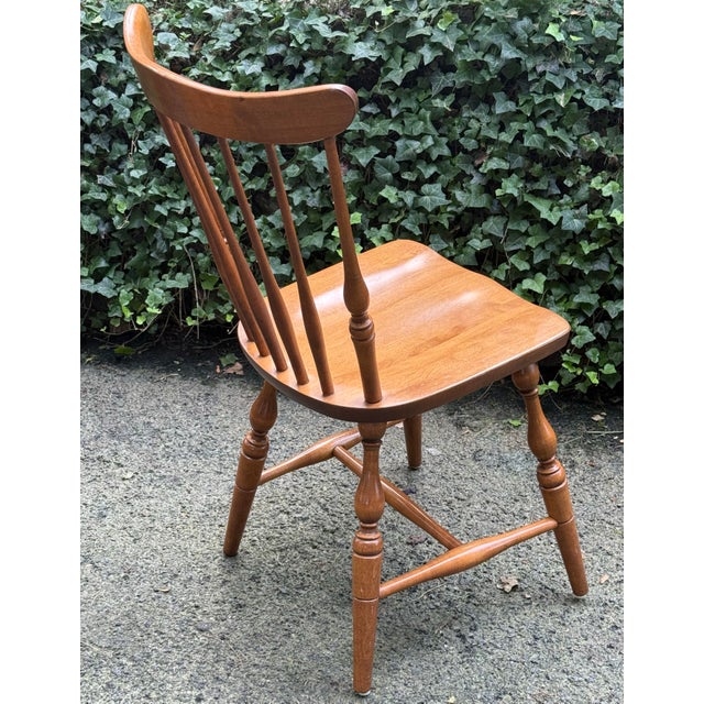 Vintage S Bent & Bros Colonial Style Maple Windsor Chairs - A Pair For Sale - Image 4 of 10