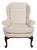 Late 20th Century Southwood Mahogany Queen Anne Style Wing Chair Flame Stitch Fabric Made Usa For Sale