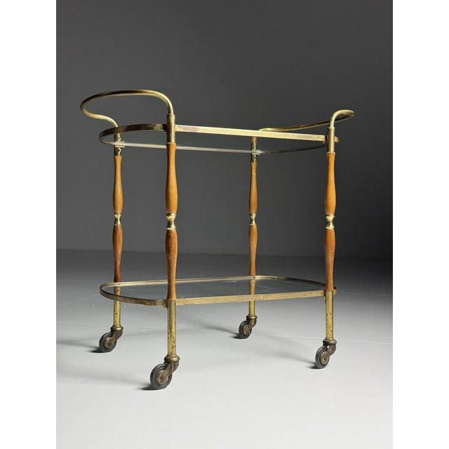 Gold Mid-Century Italian Serving Trolley For Sale - Image 8 of 18