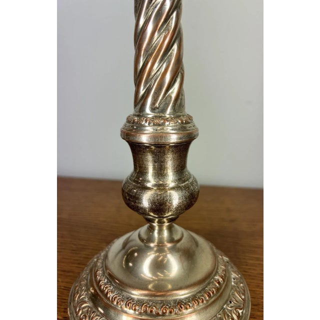 Vintage French Silver Plated Candleolders, Set of 2 For Sale - Image 6 of 14