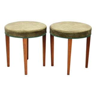 Art Deco Stools, Czechoslovakia, 1940s, Set of 2 For Sale