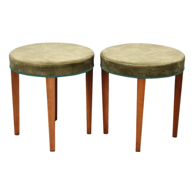 Art Deco Stools, Czechoslovakia, 1940s, Set of 2 For Sale