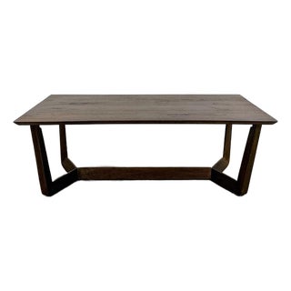 Vintage Style Williams Sonoma Home Dark Walnut Coffee Table MCM Wood For Sale