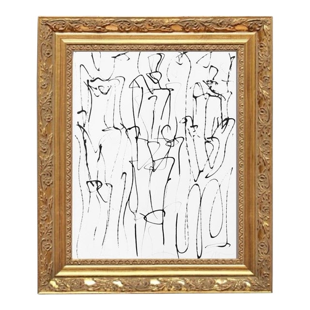 Custom Framed India Ink Figure Study II For Sale