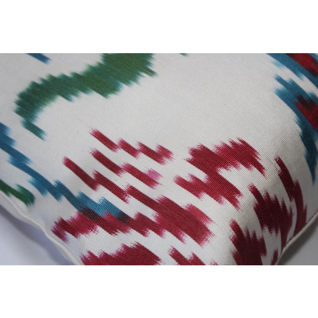 Contemporary Contemporary Silk Ikat Bohemian Throw Pillow For Sale - Image 3 of 7