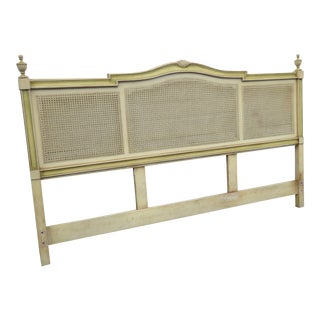 French Carved Painted Canning King Size Headboard For Sale