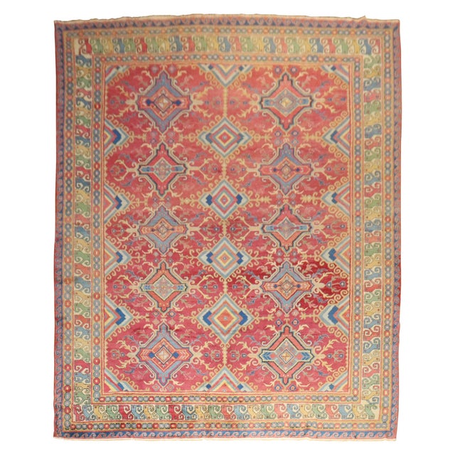 Radiant Colorful Indian Vintage Room Size Rug For Sale - Image 15 of 18