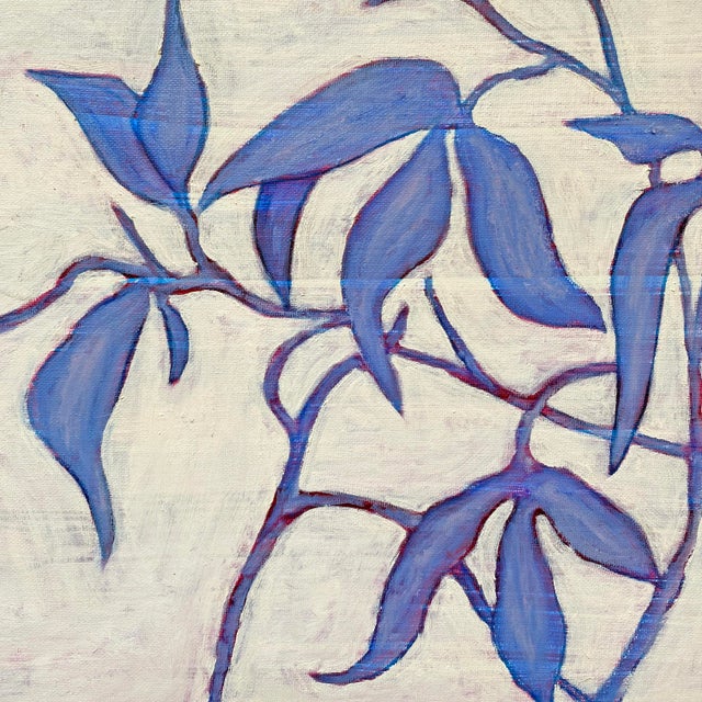 2020s Original Botanical Leaf Painting in Brushed Gold Frame, Oil on Canvas, 15" X 19" by Tatiana Duperault For Sale - Image 5 of 5