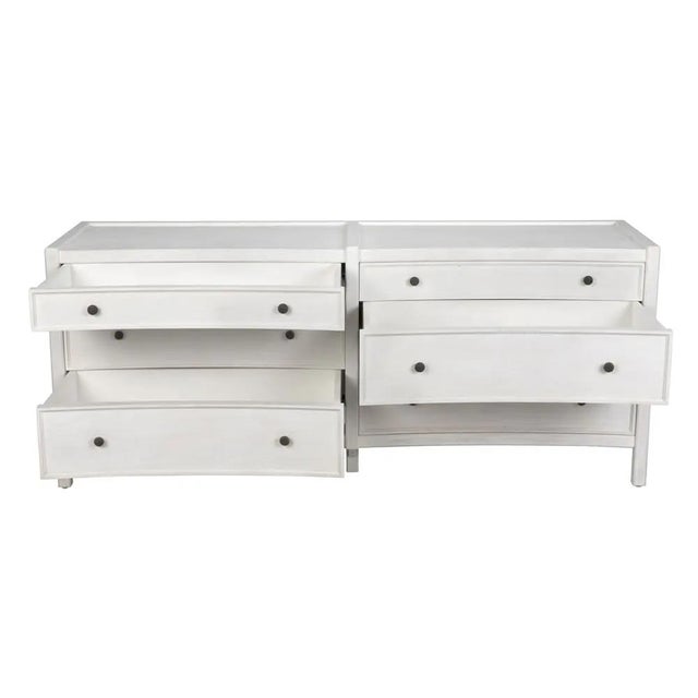 NOIR Hampton 6 Drawer Dresser, White Wash For Sale In Los Angeles - Image 6 of 11