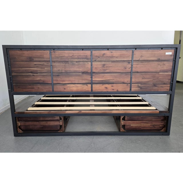 West Elm West Elm Logan King Storage Bed For Sale - Image 4 of 9