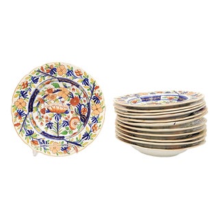 Set of Ten (+2) Coalport Soup Bowls, England Circa 1830 For Sale
