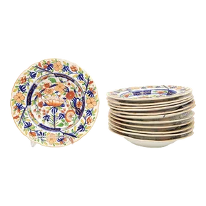 Set of Ten (+2) Coalport Soup Bowls, England Circa 1830