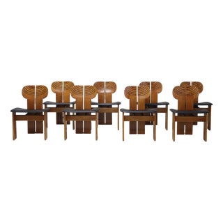 Vintage ​Africa Dining Chairs by Afra & Tobia Scarpa for Maxalto, 1975, Set of 8 For Sale