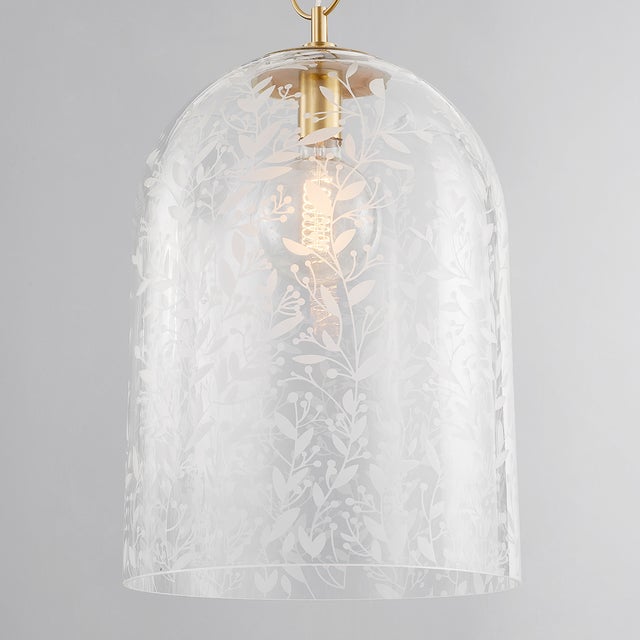 Belleville's simple silhouette becomes simply stunning with its intricate floral etching on the clear glass shade. This...