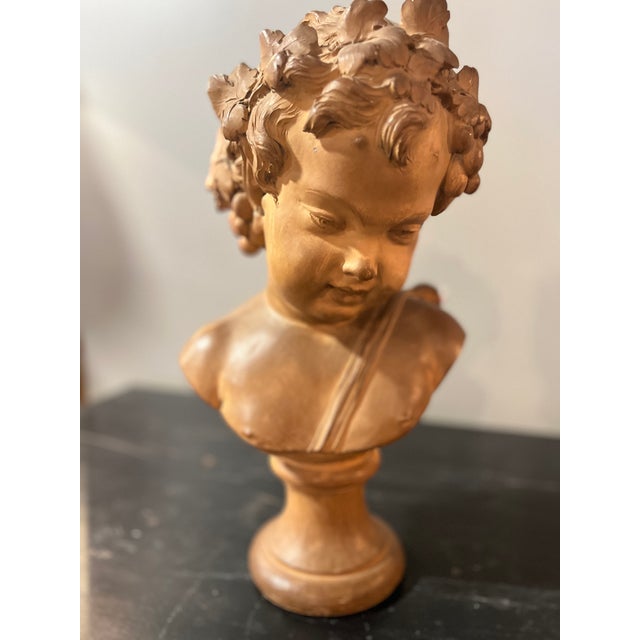 19th Century (Mid) Terra Cotta Bust Bacchus. Beautiful piece purchased in France. Age appropriate wear, see detailed...