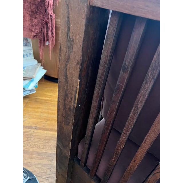 Wood Morris Style Cube Chair With Vertical Slats For Sale - Image 7 of 9