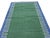 Handmade Cotton Vegetable Dyed Rug, Forest Green, White and Blue Zig Zag Striped Dhurrie-4'x6' For Sale - Image 6 of 12