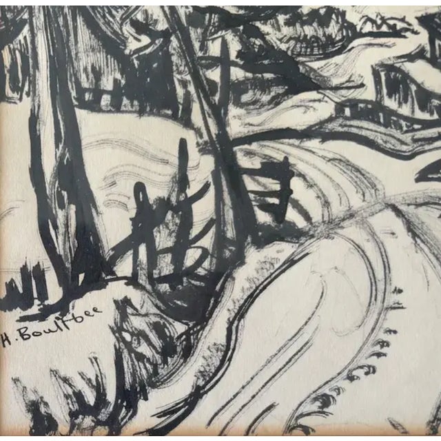 Original Early Mid Century Landscape Ink Drawings by Listed Artist Hesill Boultbee - Signed For Sale In New York - Image 6 of 15