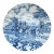 Royal Wessex Blue & White "Stagecoach" Bread Plate 6-5/8" For Sale