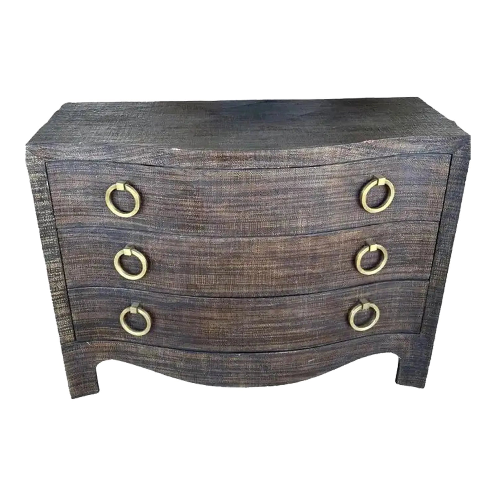 Serpentine Raffia Commode | Chairish