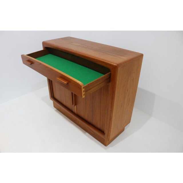 Mid-Century Danish Teak Cabinet with Tambour Doors and Drawer from Dyrlund, 1960s For Sale - Image 14 of 18