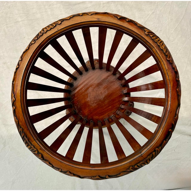 Maitland - Smith Traditional Regency Lion and the Mouse Pedestal Wood Jardiniere Fernerie For Sale - Image 4 of 11