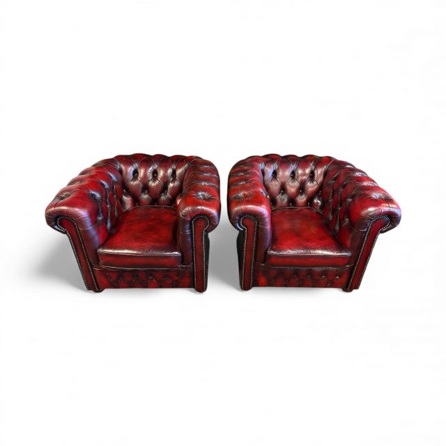 2000 - 2009 Chesterfield Club Chairs from Winchester, 2000s, Set of 2 For Sale - Image 5 of 5