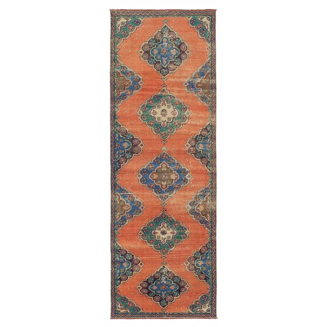 Mid-Century Modern Vintage Turkish Decorative Runner Rug - 3`3" X 9`5" For Sale - Image 3 of 6