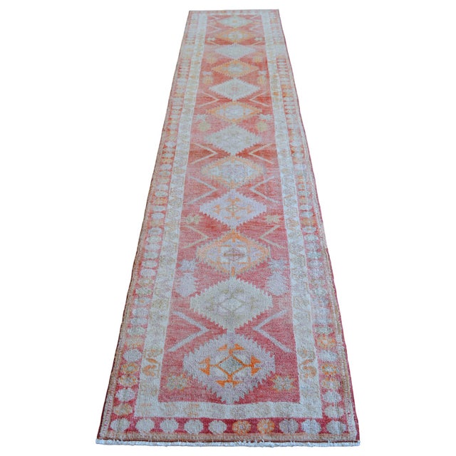 Textile Turkish Hand-Knotted Runner Rug Hallway Decor For Sale - Image 7 of 14